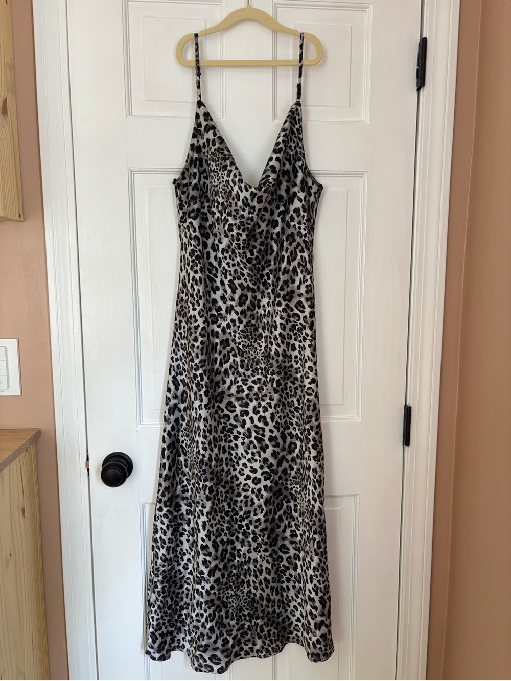 Umgee Black & White Leopard Slip Maxi Dress